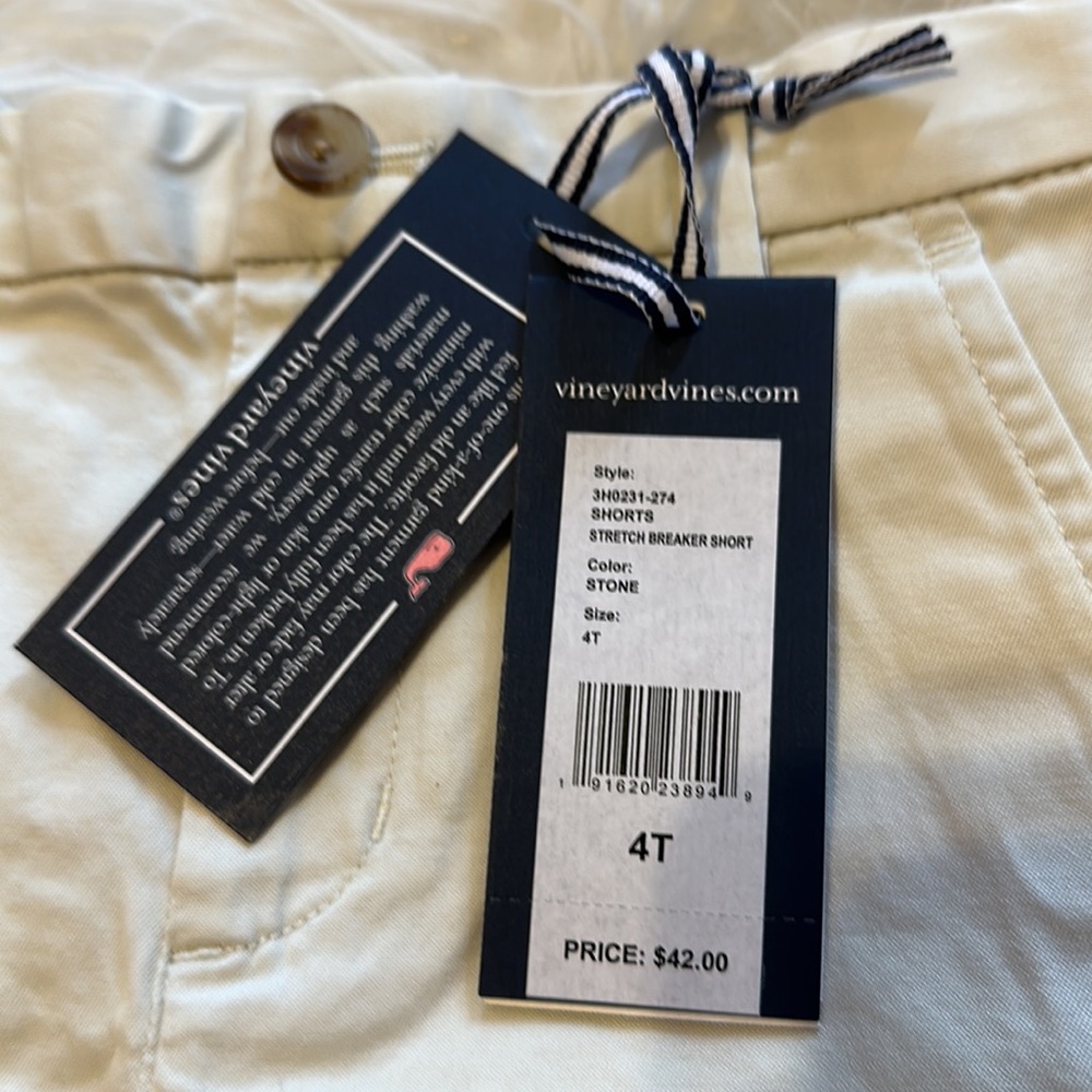Vineyard vines boys 4T stone khaki shorts